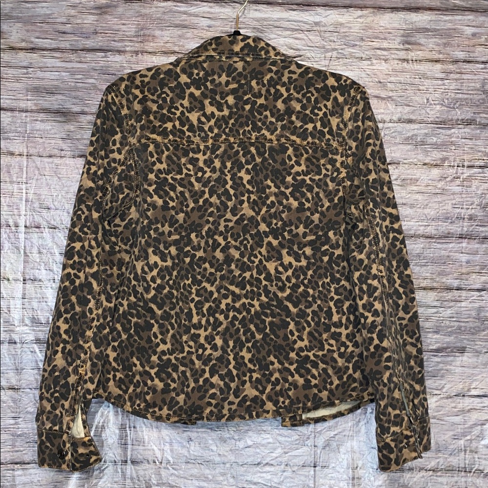 Express Leopard Print Denim Jacket - image 6